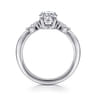 Dela - 14K White Gold Oval Three Stone Diamond Engagement Ring - 0.17 ct