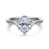 Blaise - 14K White Gold Oval Three Stone Diamond Engagement Ring - 0.08 ct