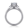 Blaise - 14K White Gold Oval Three Stone Diamond Engagement Ring - 0.08 ct