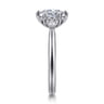 Blaise - 14K White Gold Oval Three Stone Diamond Engagement Ring - 0.08 ct