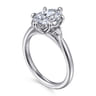 Blaise - 14K White Gold Oval Three Stone Diamond Engagement Ring - 0.08 ct