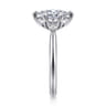 Blaise - 14K White Gold Oval Three Stone Diamond Engagement Ring - 0.08 ct