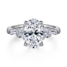 Arianna - 14K White Gold Oval Five Stone Diamond Engagement Ring - 0.7 ct