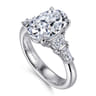 Arianna - 14K White Gold Oval Five Stone Diamond Engagement Ring - 0.7 ct