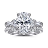 Arianna - 14K White Gold Oval Five Stone Diamond Engagement Ring - 0.7 ct