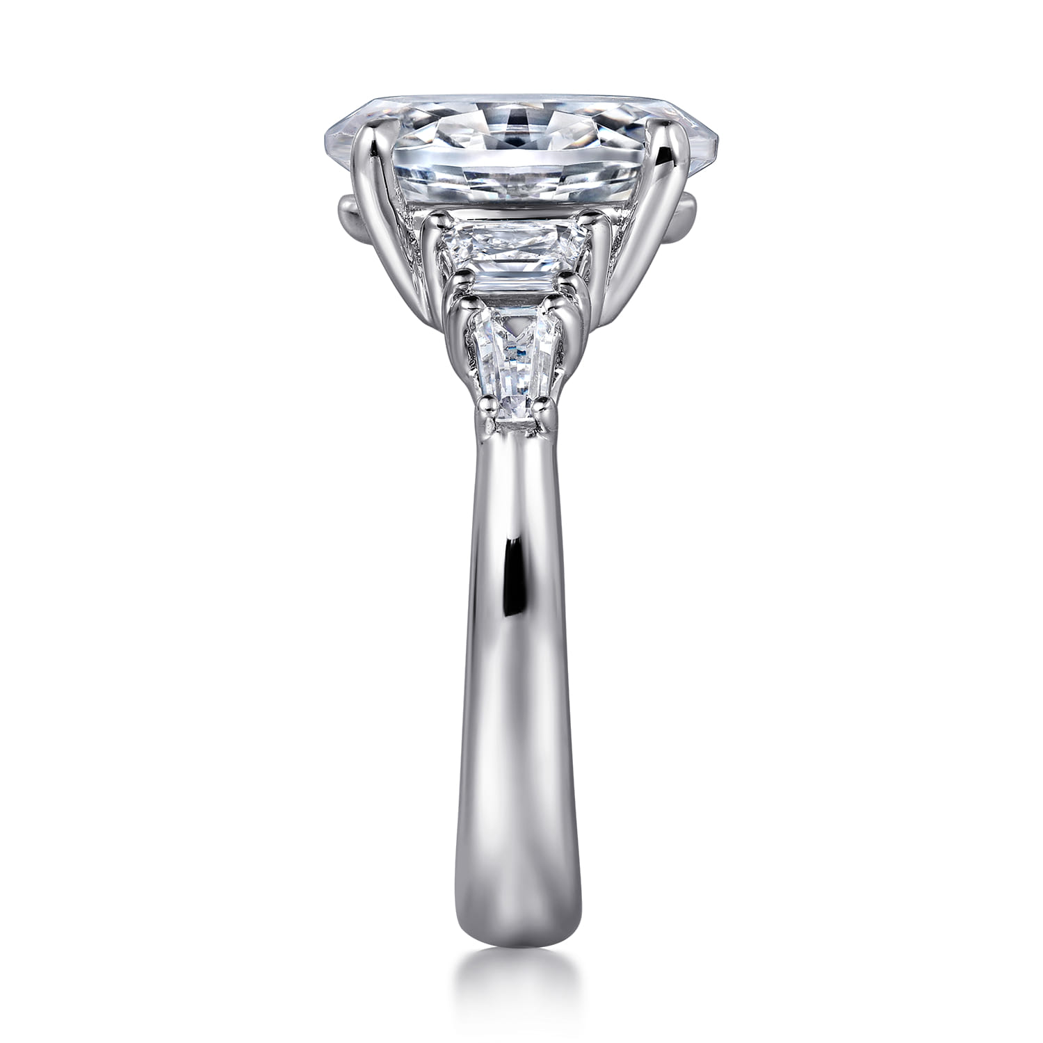 Arianna - 14K White Gold Oval Five Stone Diamond Engagement Ring - 0.7 ct - Shot 5
