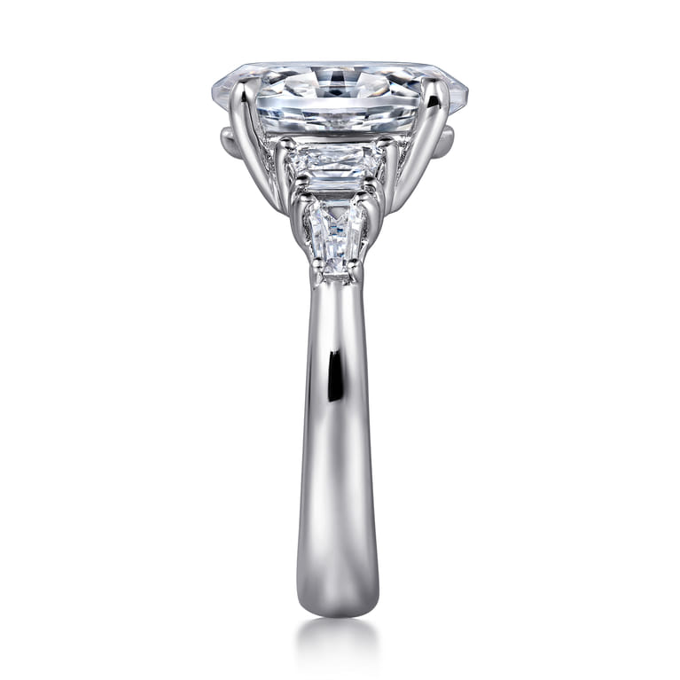 Arianna - 14K White Gold Oval Five Stone Diamond Engagement Ring - 0.7 ct - Shot 5