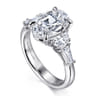 Barbara - 14K White Gold Five Stone Oval Cut Diamond Engagement Ring - 0.84 ct