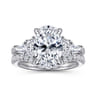Barbara - 14K White Gold Five Stone Oval Cut Diamond Engagement Ring - 0.84 ct