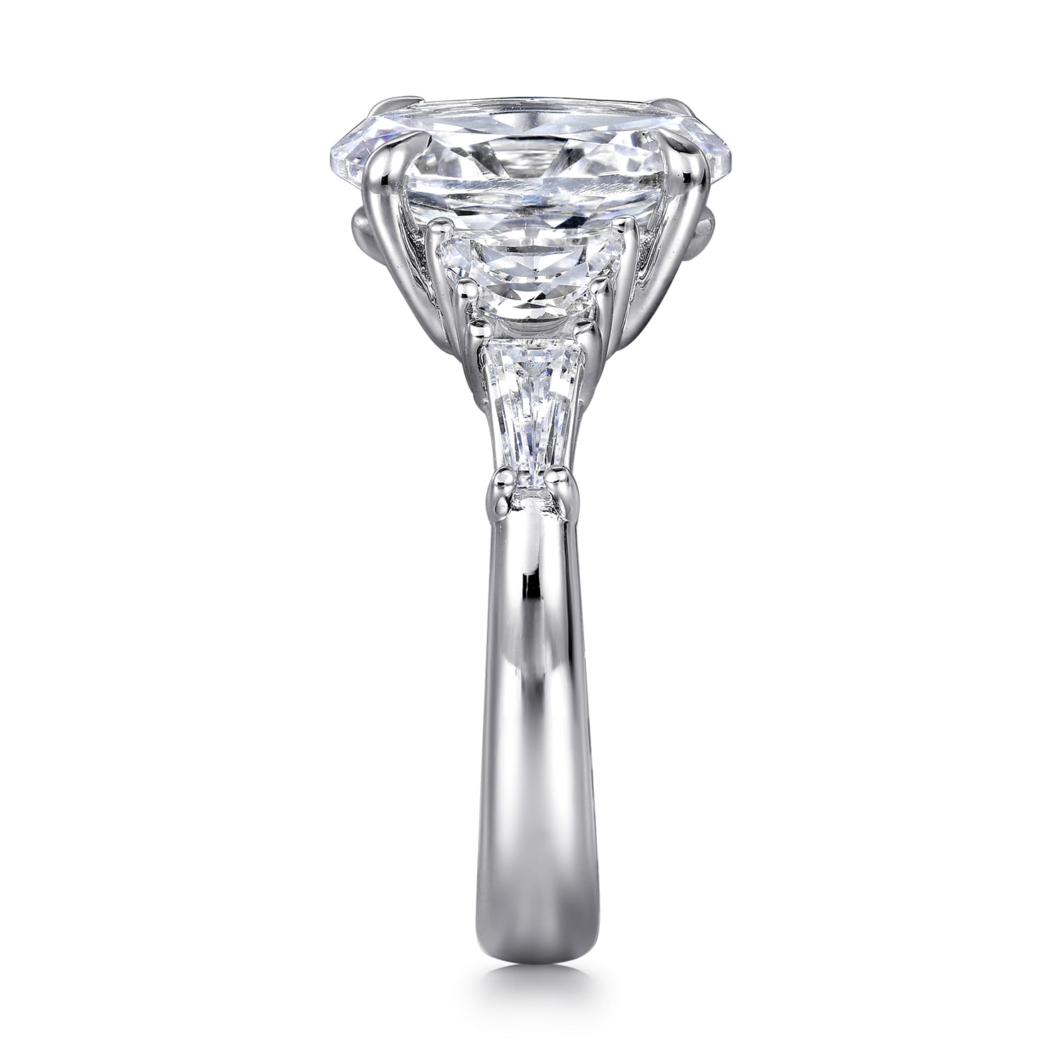 Barbara - 14K White Gold Five Stone Oval Cut Diamond Engagement Ring - 0.84 ct - Shot 5
