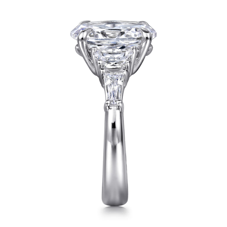 Barbara - 14K White Gold Five Stone Oval Cut Diamond Engagement Ring - 0.84 ct - Shot 5