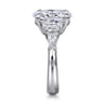 Barbara - 14K White Gold Five Stone Oval Cut Diamond Engagement Ring - 0.84 ct
