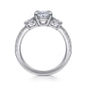 Briellah - 14K White Gold Oval Three Stone Diamond Engagement Ring - 0.8 ct