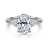 Abbi - 14K White Gold Oval Three Stone Diamond Engagement Ring - 0.55 ct