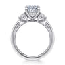 Abbi - 14K White Gold Oval Three Stone Diamond Engagement Ring - 0.55 ct