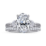 Abbi - 14K White Gold Oval Three Stone Diamond Engagement Ring - 0.55 ct