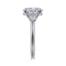 Abbi - 14K White Gold Oval Three Stone Diamond Engagement Ring - 0.55 ct