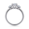 Antonia - 14K White Gold Oval Three Stone Diamond Engagement Ring - 0.5 ct
