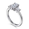 Antonia - 14K White Gold Oval Three Stone Diamond Engagement Ring - 0.5 ct