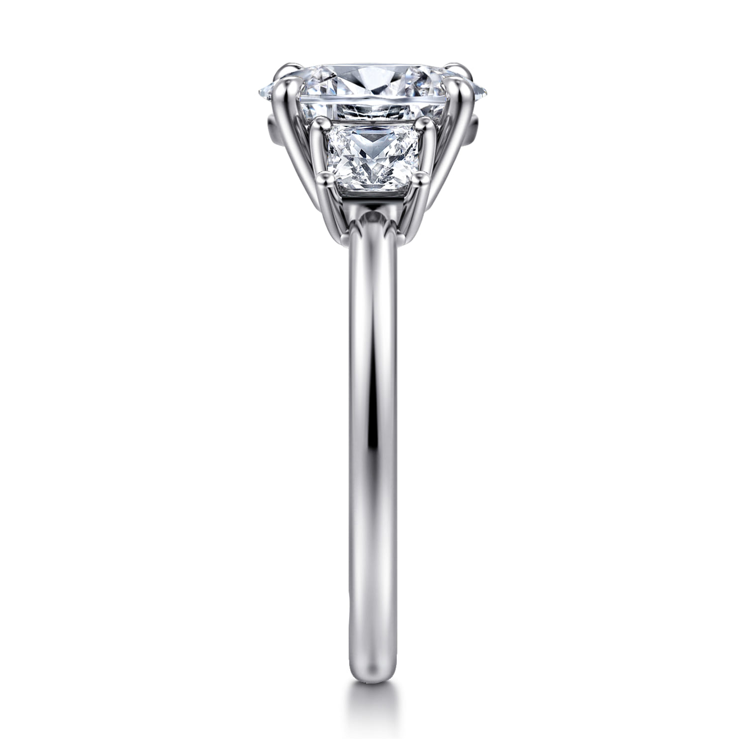 Antonia - 14K White Gold Oval Three Stone Diamond Engagement Ring - 0.5 ct - Shot 4