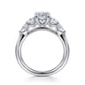 Estefani - 14K White Gold Oval Five Stone Diamond Engagement Ring - 0.8 ct