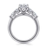 Estefani - 14K White Gold Oval Diamond Engagement Ring - 0.8 ct