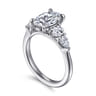 Estefani - 14K White Gold Oval Diamond Engagement Ring - 0.8 ct