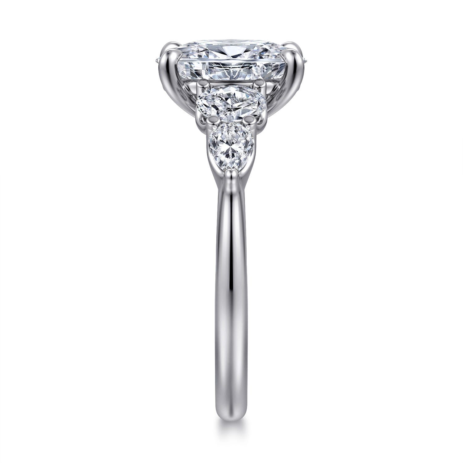 Estefani - 14K White Gold Oval Diamond Engagement Ring - 0.8 ct - Shot 4
