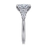 Estefani - 14K White Gold Oval Diamond Engagement Ring - 0.8 ct