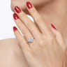 Estefani - 14K White Gold Oval Diamond Engagement Ring - 0.8 ct