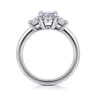 Stephi - 14K White Gold Oval Three Stone Diamond Engagement Ring - 0.5 ct