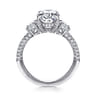 Ferah - 14K White Gold Three Stone Oval Cut Diamond Engagement Ring - 1.17 ct