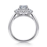 Charisa - 14K White Gold Oval Three Stone Diamond Engagement Ring - 0.7 ct
