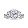 Charisa - 14K White Gold Oval Three Stone Diamond Engagement Ring - 0.7 ct