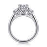 Charisa - 14K White Gold Oval Three Stone Diamond Engagement Ring - 0.7 ct