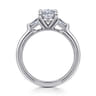 Louann - 14K White Gold Oval Three Stone Diamond Engagement Ring - 0.3 ct