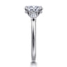 Louann - 14K White Gold Oval Three Stone Diamond Engagement Ring - 0.3 ct