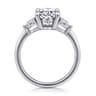 Sima - 14K White Gold Oval Three Stone Diamond Engagement Ring - 0.3 ct