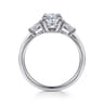 Sima - 14K White Gold Oval Three Stone Diamond Engagement Ring - 0.3 ct
