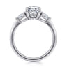 Sima - 14K White Gold Oval Three Stone Diamond Engagement Ring - 0.3 ct