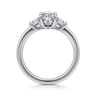 Stephi - 14K White Gold Oval Three Stone Diamond Engagement Ring - 0.6 ct