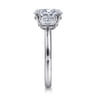 Stephi - 14K White Gold Oval Three Stone Diamond Engagement Ring - 0.6 ct