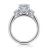 Charisa - 14K White Gold Oval Three Stone Diamond Engagement Ring - 0.83 ct