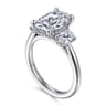 Charisa - 14K White Gold Oval Three Stone Diamond Engagement Ring - 0.83 ct