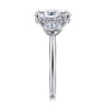 Charisa - 14K White Gold Oval Three Stone Diamond Engagement Ring - 0.83 ct