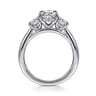Charisa - 14K White Gold Oval Three Stone Diamond Engagement Ring - 0.9 ct
