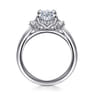 Charisa - 14K White Gold Oval Three Stone Diamond Engagement Ring - 0.35 ct