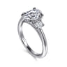Charisa - 14K White Gold Oval Three Stone Diamond Engagement Ring - 0.35 ct