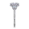 Camra - 14K White Gold Oval Three Stone Diamond Engagement Ring - 0.9 ct