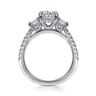 Camra - 14K White Gold Oval Three Stone Diamond Engagement Ring - 0.9 ct